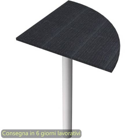 Raccordo a 90° con supporto metallico cromato per scrivanie Presto 80×80 cm Artexport nero venato frassino –
