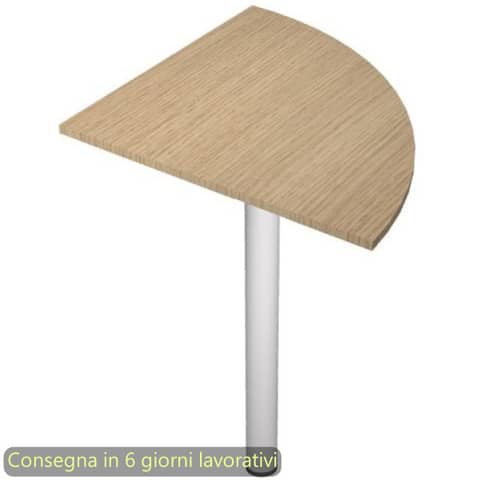 Raccordo a 90° con supporto metallico cromato per scrivanie Presto 80×80 cm Artexport rovere – 313-11C_C