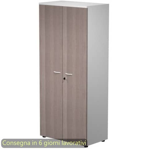 Mobile alto con serratura Presto 80x44xH.180 cm – struttura grigia Artexport ante frassino toscano