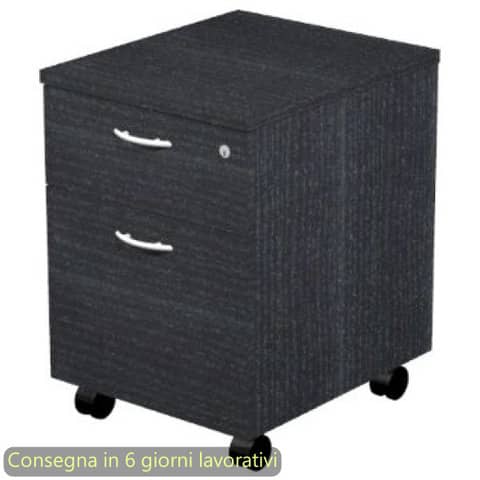 Cassettiera 1 cassetto+ 1 classificatore 41,8x52xH.59,5 cm con ruote montata Presto Artexport nero – 60020/8