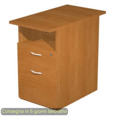 Cassettiera alta 1 vano a giorno + 1 cassetto + 1 file 43x80xH.72 cm smontata Presto Artexport noce chiaro – 60023/4