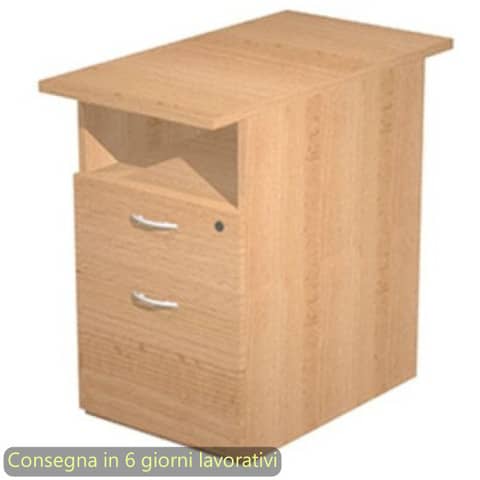 Cassettiera alta 1 vano a giorno + 1 cassetto + 1 file 43x80xH.72 cm smontata Presto Artexport faggio – 60023/6