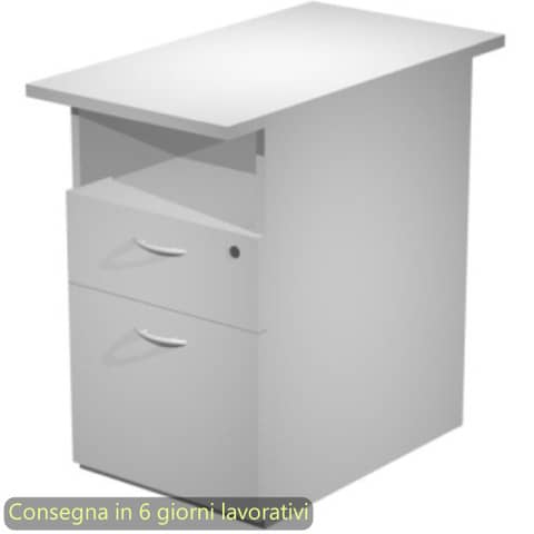 Cassettiera alta 1 vano a giorno + 1 cassetto + 1 file 43x80xH.72 cm smontata Presto Artexport grigio – 60023/9
