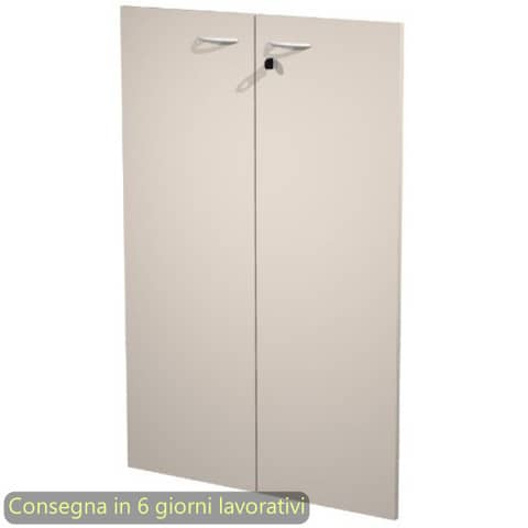 Coppia ante con serratura in melaminico per mobile medio Presto 80×115 cm Artexport beige – 60069M/Q