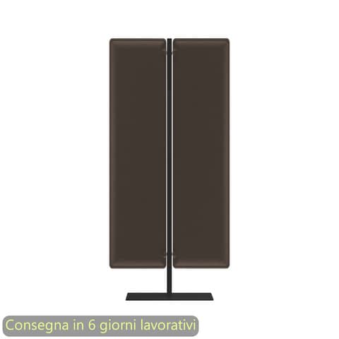 Piantana mobile in metallo nero con 2 pannelli fonoassorbenti antracite Moody Artexport 83,8xH.160 cm BSJ14-IR+BSAM-AQ