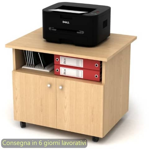 Mobile porta stampante su ruote 68x53xH.60 cm Artexport noce chiaro CD-621/4