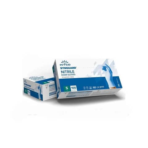 Guanti monouso in nitrile per uso alimentare – taglia S – DPI Cat. III – conf. 100 pezzi – SNBE10014