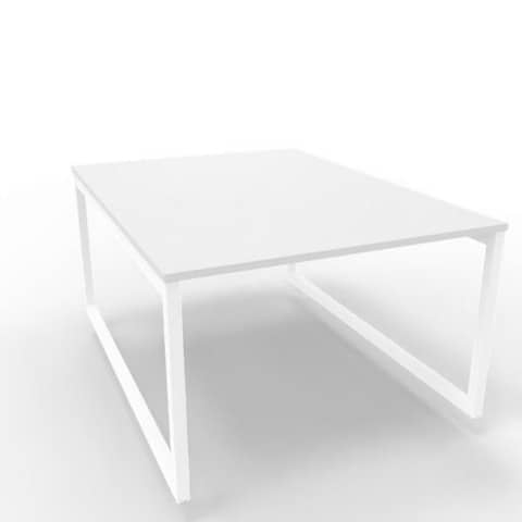 Bench piano grigio 120x160xH.75 cm gamba ad anello in acciaio bianco linea Practika P2 Quadrifoglio – ECBEA12-GR-I