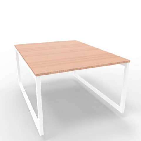 Bench piano noce canaletto 120x160xH.75 cm gamba ad anello in acciaio bianco linea Practika P2 – ECBEA12-NO-I