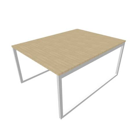 Bench piano rovere 120x160xH.75 cm gamba ad anello in acciaio argento linea Practika P2 Quadrifoglio – ECBEA12-RK-A