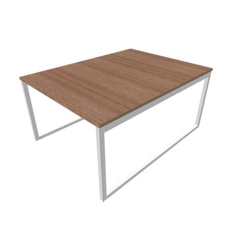 Bench piano noce canaletto 120x160xH.75 cm gamba ad anello in acciaio argento linea Practika P2 – ECBEA12-NO-A