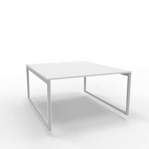 Bench piano grigio 140x160xH.75 cm gamba ad anello in acciaio argento linea Practika P2 Quadrifoglio – ECBEA14-GR-A