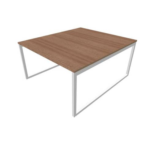 Bench piano noce canaletto 140x160xH.75 cm gamba ad anello in acciaio argento linea Practika P2 – ECBEA14-NO-A