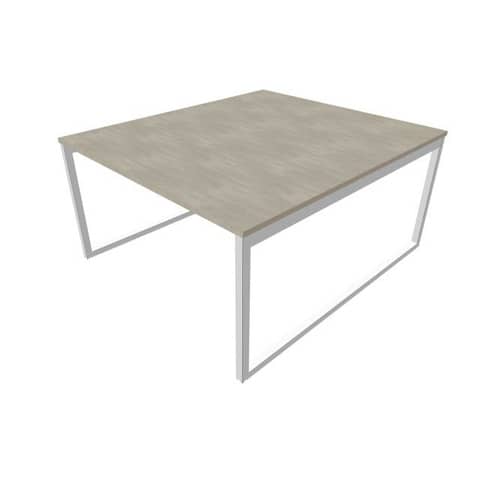 Bench piano cemento 140x160xH.75 cm gamba ad anello in acciaio argento linea Practika P2 Quadrifoglio – ECBEA14-CL-A