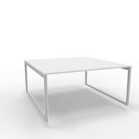 Bench piano grigio 160x160xH.75 cm gamba ad anello in acciaio argento linea Practika P2 Quadrifoglio – ECBEA16-GR-A