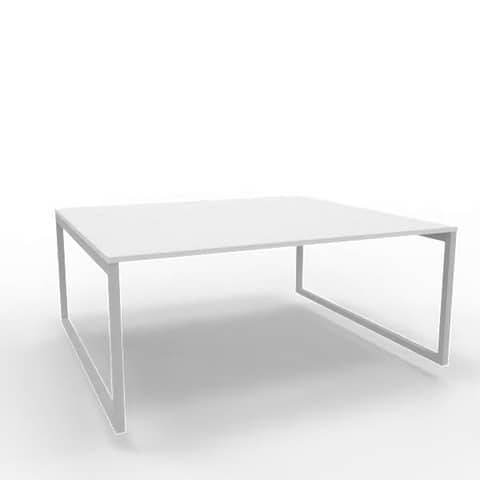 Bench piano grigio 180x160xH.75 cm gamba ad anello in acciaio argento linea Practika P2 Quadrifoglio – ECBEA18-GR-A