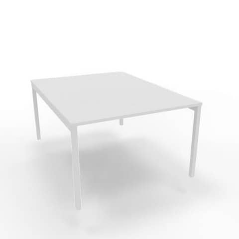 Bench piano bianco 120x160xH.75 cm gamba a ponte in acciaio bianco linea Practika P3 Quadrifoglio – ECBEC12-BA-I
