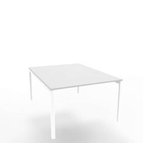 Bench piano grigio 120x160xH.75 cm gamba a ponte in acciaio bianco linea Practika P3 Quadrifoglio – ECBEC12-GR-I