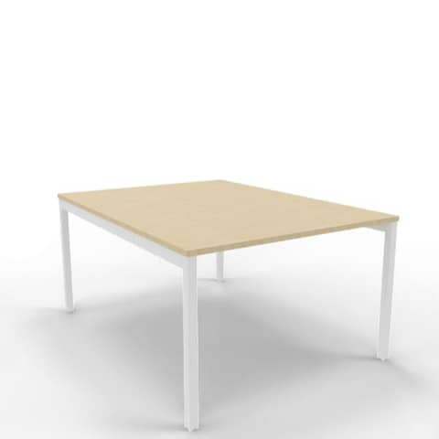 Bench piano rovere 120x160xH.75 cm gamba a ponte in acciaio bianco linea Practika P3 Quadrifoglio – ECBEC12-RK-I