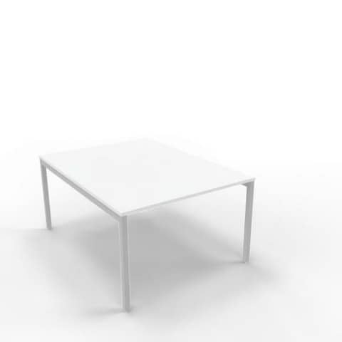 Bench piano bianco 120x160xH.75 cm gamba a ponte in acciaio argento linea Practika P3 Quadrifoglio – ECBEC12-BA-A