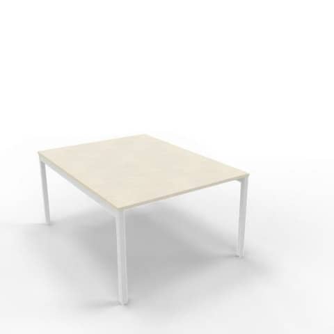 Bench piano cemento 120x160xH.75 cm gamba a ponte in acciaio argento linea Practika P3 Quadrifoglio – ECBEC12-CL-A
