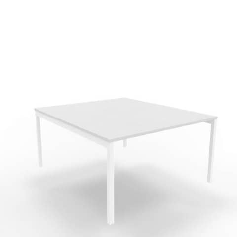 Bench piano grigio 140x160xH.75 cm gamba a ponte in acciaio bianco linea Practika P3 Quadrifoglio – ECBEC14-GR-I