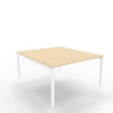 Bench piano rovere 140x160xH.75 cm gamba a ponte in acciaio bianco linea Practika P3 Quadrifoglio – ECBEC14-RK-I