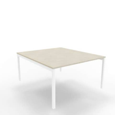 Bench piano cemento 140x160xH.75 cm gamba a ponte in acciaio bianco linea Practika P3 Quadrifoglio – ECBEC14-CL-I