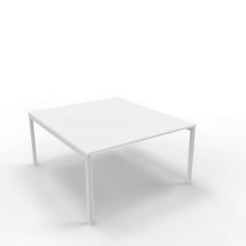 Bench piano grigio 140x160xH.75 cm gamba a ponte in acciaio argento linea Practika P3 Quadrifoglio – ECBEC14-GR-A