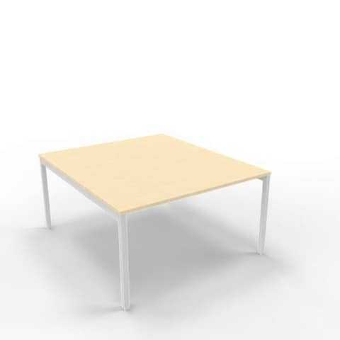 Bench piano rovere 140x160xH.75 cm gamba a ponte in acciaio argento linea Practika P3 Quadrifoglio – ECBEC14-RK-A