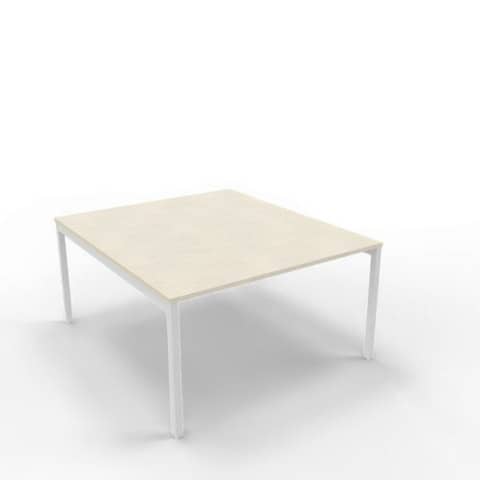 Bench piano cemento 140x160xH.75 cm gamba a ponte in acciaio argento linea Practika P3 Quadrifoglio – ECBEC14-CL-A