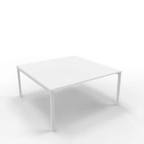 Bench piano grigio 160x160xH.75 cm gamba a ponte in acciaio argento linea Practika P3 Quadrifoglio – ECBEC16-GR-A
