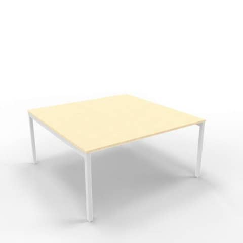 Bench piano rovere 160x160xH.75 cm gamba a ponte in acciaio argento linea Practika P3 Quadrifoglio – ECBEC16-RK-A