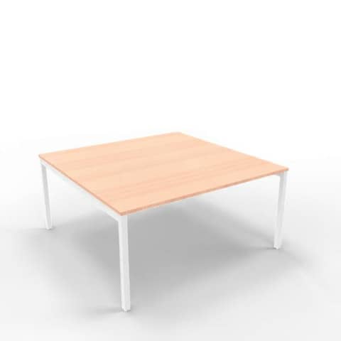 Bench piano noce canaletto 160x160xH.75 cm gamba a ponte in acciaio argento linea Practika P3 – ECBEC16-NO-A