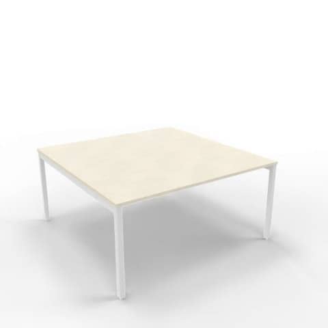 Bench piano cemento 160x160xH.75 cm gamba a ponte in acciaio argento linea Practika P3 Quadrifoglio – ECBEC16-CL-A