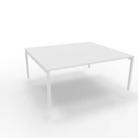 Bench piano bianco 180x160xH.75 cm gamba a ponte in acciaio bianco linea Practika P3 Quadrifoglio – ECBEC18-BA-I