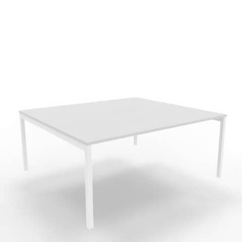 Bench piano grigio 180x160xH.75 cm gamba a ponte in acciaio bianco linea Practika P3 Quadrifoglio – ECBEC18-GR-I