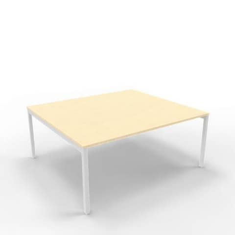 Bench piano rovere 180x160xH.75 cm gamba a ponte in acciaio argento linea Practika P3 Quadrifoglio – ECBEC18-RK-A