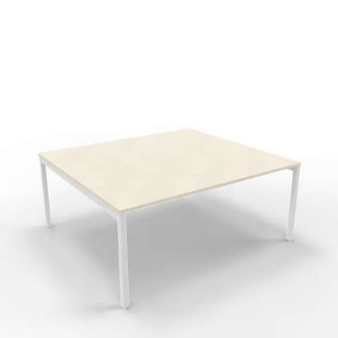 Bench piano cemento 180x160xH.75 cm gamba a ponte in acciaio argento linea Practika P3 Quadrifoglio – ECBEC18-CL-A