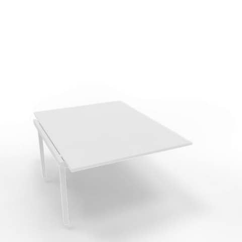 Postazione aggiuntiva bench piano bianco 120x160xH.75 cm gamba a ponte in acciaio bianco Practika P3 – ECBIC12-BA-I
