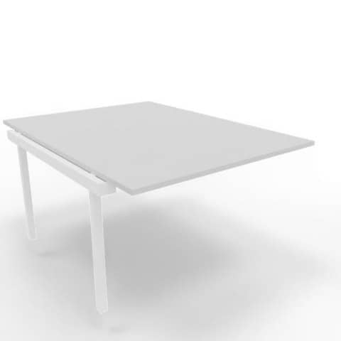 Postazione aggiuntiva bench piano grigio 120x160xH.75 cm gamba a ponte in acciaio bianco Practika P3 – ECBIC12-GR-I