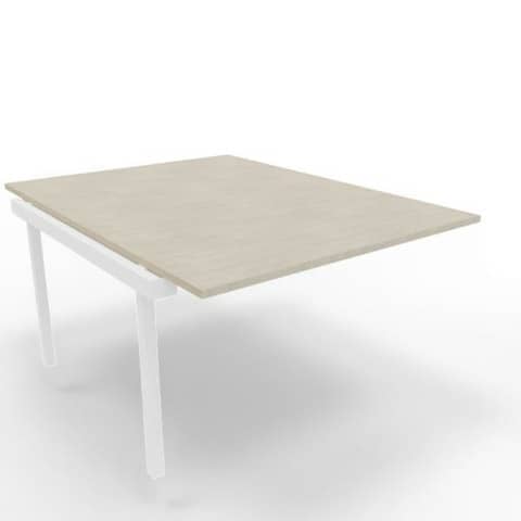 Postazione aggiuntiva bench cemento 120x160xH.75 cm gamba a ponte in acciaio bianco Practika P3 – ECBIC12-CL-I