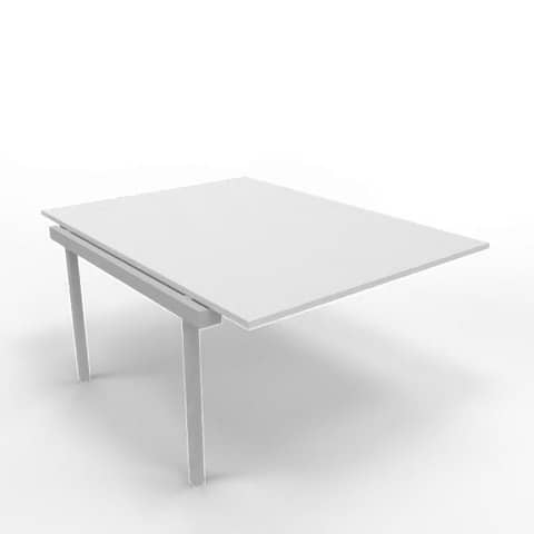 Postazione aggiuntiva bench piano grigio 120x160xH.75 cm gamba a ponte in acciaio argento Practika P3 – ECBIC12-GR-A