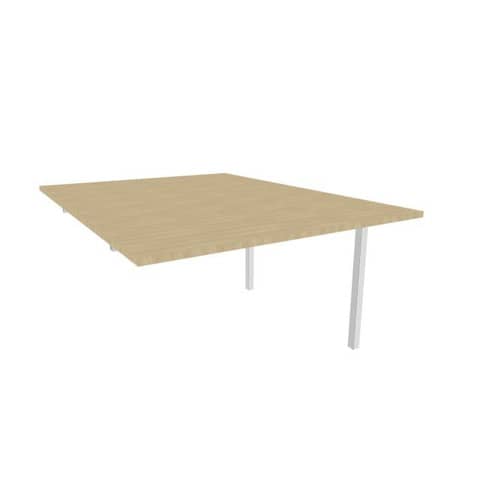 Postazione aggiuntiva bench piano rovere 120x160xH.75 cm gamba a ponte in acciaio argento Practika P3 – ECBIC12-RK-A