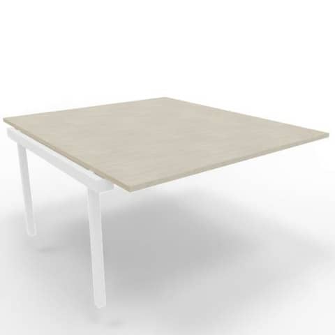 Postazione aggiuntiva bench cemento 140x160xH.75 cm gamba a ponte in acciaio bianco Practika P3 – ECBIC14-CL-I