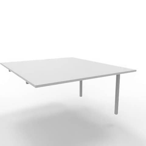 Postazione aggiuntiva bench piano grigio 140x160xH.75 cm gamba a ponte in acciaio argento Practika P3 – ECBIC14-GR-A