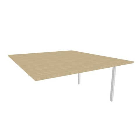 Postazione aggiuntiva bench piano rovere 140x160xH.75 cm gamba a ponte in acciaio argento Practika P3 – ECBIC14-RK-A