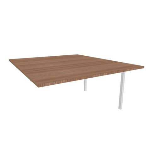 Postazione aggiuntiva bench piano noce 140x160xH.75 cm gamba a ponte in acciaio argento Practika P3 – ECBIC14-NO-A