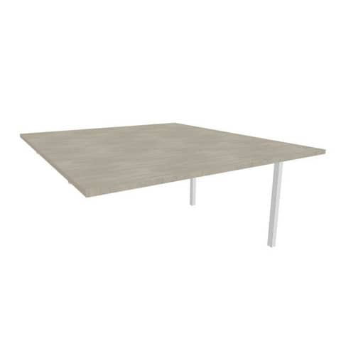 Postazione aggiuntiva bench cemento 140x160xH.75 cm gamba a ponte in acciaio argento Practika P3 – ECBIC14-CL-A