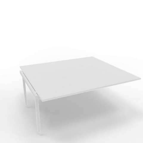 Postazione aggiuntiva bench piano bianco 160x160xH.75 cm gamba a ponte in acciaio bianco Practika P3 – ECBIC16-BA-I
